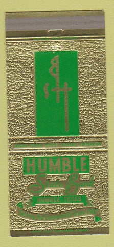 Matchbook Cover - Humble State Bank Humble TX 30 Strike