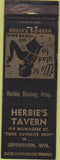 Matchbook Cover - Herbie's Tavern Jefferson WI girlie