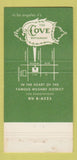 Matchbook Cover - The Cove Restaurant Los Angeles CA 30 Strike