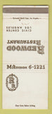 Matchbook Cover - Redwood Restaurant Los Angeles CA 30 Strike