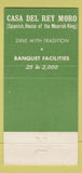 Matchbook Cover - Cafe Del Rey Moro San Diego CA 30 Strike