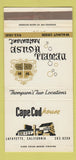 Matchbook Cover Cape Cod House Lafayette CA Newell House Walnut Creek 30 Strike