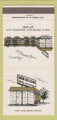Matchbook Cover - New Orleans Hotel Restaurant Inglewood CA 30 Strike