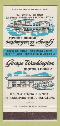 Matchbook Cover - George Washington Motor Lodges King of Prussia PA 30 Strike