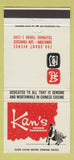 Matchbook Cover - Kan's Chinese Restaurant San Francisco CA 30 Strike