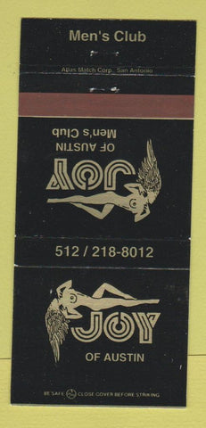 Matchbook Cover - Joy of Austin Strip Club girlie TX 30 Strike