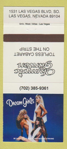 Matchbook Cover - Olympoic Garden Strip Club Las Vegas NV girlie 30 Strike