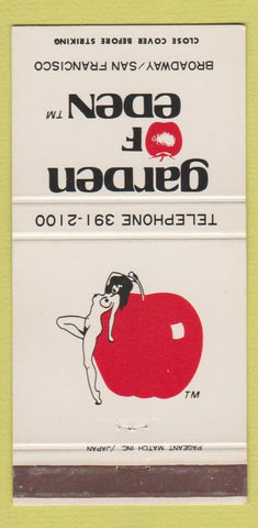 Matchbook Cover - Garden of Eden San Francisco CA girlie 30 Strike