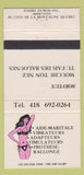 Matchbook Cover - Andre Dubois sex toys girlie Quebec QC 30 Strike