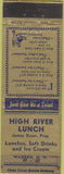 Matchbook Cover - High River Lunch Warren NH