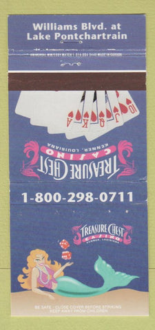 Matchbook Cover - Treasure Chest Casino Kenner LA girlie mermaid 30 Strike