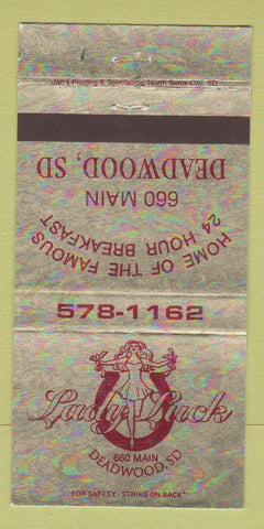 Matchbook Cover - Lady Luck Deadwood SD girlie 30 Strike