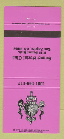 Matchbook Cover - Sunset Social Club Los Angeles CA 30 Strike