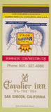 Matchbook Cover - Cavalier Inn San Simeon CA Best Western 30 Strike