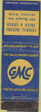 Matchbook Cover - GMC Trucks Coaches Seattle WA WORN