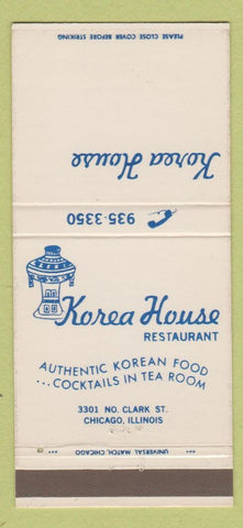 Matchbook Cover - Korea House Restaurant Chicago IL 30 Strike
