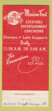 Matchbook Cover - Cafe La Margarita Chicago IL Mexican 30 Strike