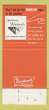 Matchbook Cover - Andersen Windows Kryske Bros Lumber Waltz MI 30 Strike