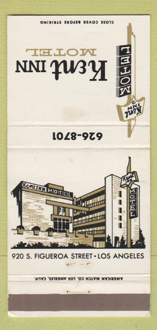 Matchbook Cover - Kent Inn Motel Los Angeles CA WEAR 30 Strike