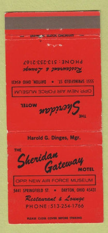 Matchbook Cover - Sheridan Motel Dayton OH restaurant 30 Strike