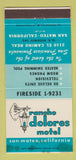 Matchbook Cover - Rancho Dolores Motel San Mateo CA WORN 30 Strike