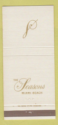 Matchbook Cover - Seasons Miami Beach FL 30 Strike