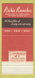 Matchbook Cover - Rick's Rancho Motor Hotel Santa Maria CA 30 Strike