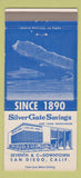 Matchbook Cover - Silver Gate Savings San Diego CA WEAR 30 Strike