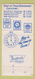 Matchbook Cover - Silver Gate Savings San Diego CA WEAR 30 Strike