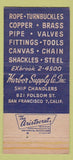 Matchbook Cover - Harbor Supply San Francisco CA 30 Strike