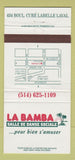 Matchbook Cover - La Bamba Salle De Danse Sociale Laval QC 30 Strike