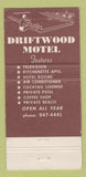 Matchbook Cover - Driftwood Motel Miami Beach FL WEAR 30 Strike