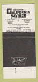Matchbook Cover - California Savings and Loan San Francisco CA 30 Strike