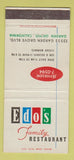 Matchbook Cover - Edo's Restaurant Garden Grove CA WORN BACK 30 Strike