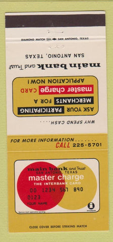 Matchbook Cover - Main Bank and Trust San Antonio TX 30 Strike