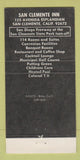 Matchbook Cover - San Clemente Inn CA 30 Strike