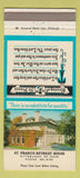Matchbook Cover - St Francis Retreat House Pittsburgh PA 30 Strike