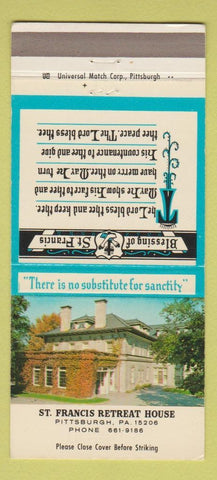 Matchbook Cover - St Francis Retreat House Pittsburgh PA 30 Strike