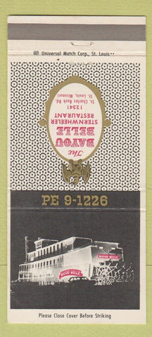 Matchbook Cover - Bayou Belle Restaurant St Louis MO 30 Strike