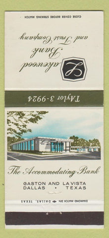Matchbook Cover - Lakewood Bank and Trust Dallas TX 30 Strike