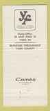 Matchbook Cover - York Federal Savings and Loan PA 30 Strike