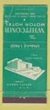 Matchbook Cover - Whitcomb Motor Hotel San Francisco CA WORN 30 Strike