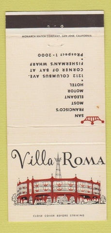 Matchbook Cover - Villa Roma Motor Hotel San Francisco CA 30 Strike