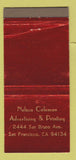 Matchbook Cover - Coleman Advertising Printing San Francisco CA WEAR 30 Strike