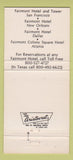 Matchbook Cover - Squire Restaurant Fairmont Hotel San Francisco CA 30 Strike
