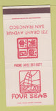 Matchbook Cover - Four Seas Restaurant San Francisco CA Chinese 30 Strike