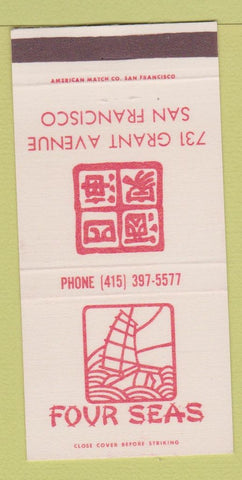 Matchbook Cover - Four Seas Restaurant San Francisco CA Chinese 30 Strike