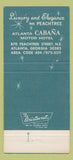 Matchbook Cover - Cabana Motor Hotel Atlanta GA 30 Strike