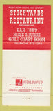 Matchbook Cover - Stockyards Restaurant Phoenix AZ WEAR 30 Strike