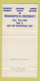 Matchbook Cover - Sherman House Batesville IN WEAR 30 Strike